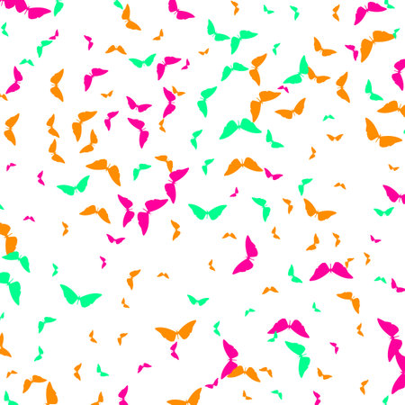 Colored butterfly vector on white background, design elementのイラスト素材