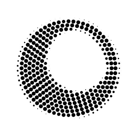 Dark round halftone dots on white backgroundのイラスト素材
