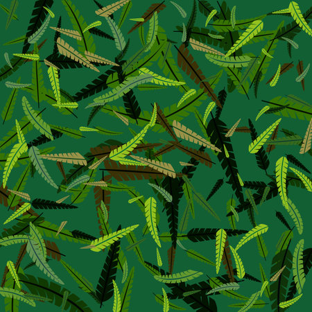 Abstract background with palm leaves, cartoon style, design elementのイラスト素材