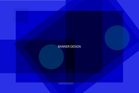 Blue geometric background, banner, brochure template. Abstract halftone dotted dotted background in blue tones presentation posterのイラスト素材