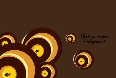 Abstract brown background with colored gold circles, design elementのイラスト素材