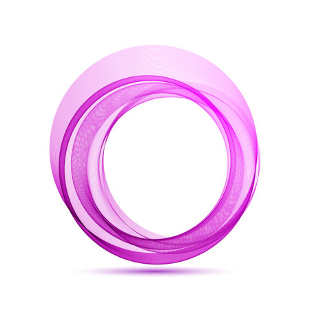 Abstract background of lilac circular lines, round frame on white backgroundのイラスト素材