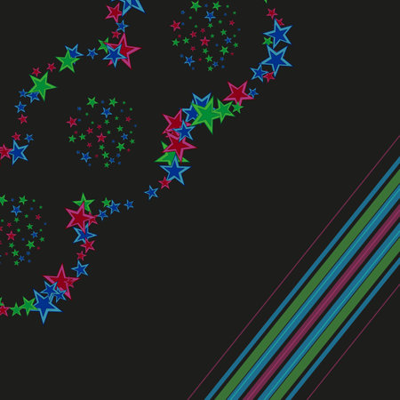 Abstract background with stars and stripes in green, pink, and blue, poster design, cards for your textのイラスト素材