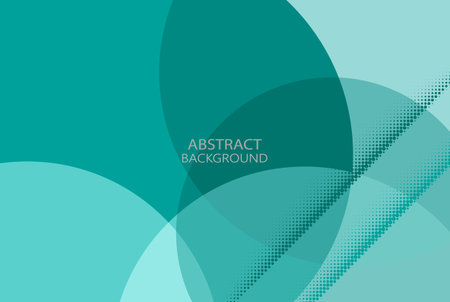 Geometric vector background, blue circles design element with halftone elements. Decorative shining illustration with lines, dots on abstract template.のイラスト素材