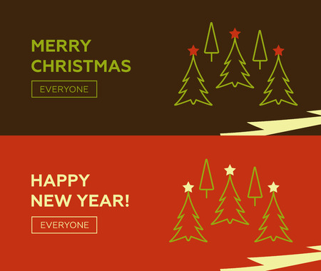 Merry Christmas banners set designのイラスト素材