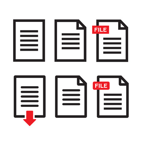 File download icon. Document text, symbol web format informationのイラスト素材