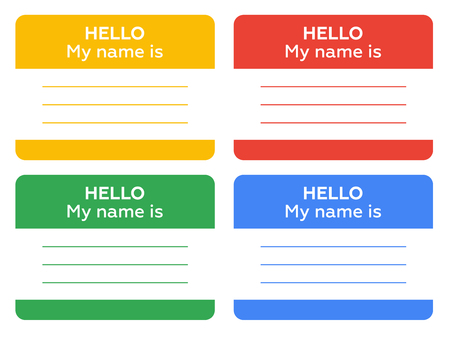 hello my name is sign with blank white copyspace for text messageのイラスト素材