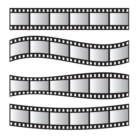 Film roll vector, film 35mm, slide film frame set. Negative and strip, media filmstripのイラスト素材