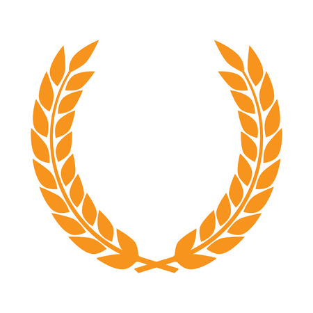 Vector gold award laurel wreath. Winner label, leaf symbol victory, triumph and successのイラスト素材