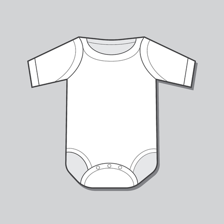 Short Sleeve Infant Bodysuitのイラスト素材