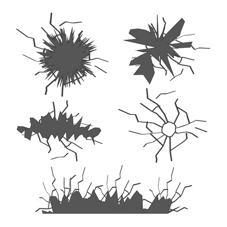 Cracks in wall, glass clefts and break of earthのイラスト素材