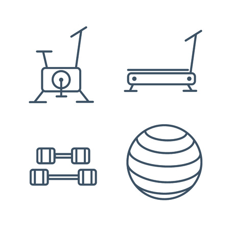 Fitness gym exercise equipmentのイラスト素材