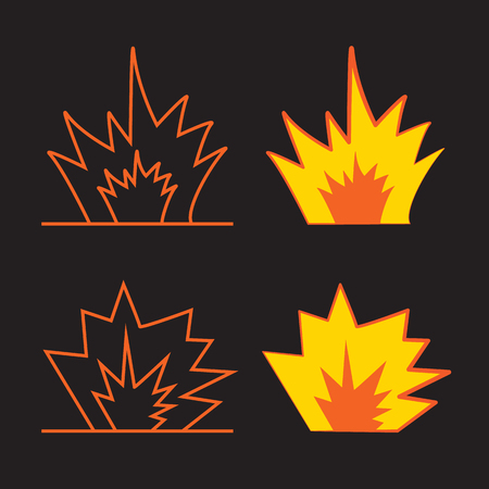 Cartoon explosion effect with smoke. Effect boom, explode flash, bomb comicのイラスト素材