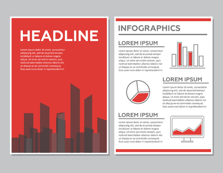 Creative Brochure Template Design with infographic chart. Abstract Vector Flyer, Pamphlet, Leaflet layout for marketing, advertising and Flat style web site bannersのイラスト素材