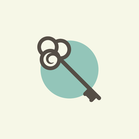 Key icon. Key symbol in flat style. Key retro style. Key vintage conceptのイラスト素材