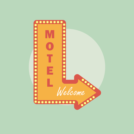 Motel vintage icon. Motel retro style. Motel concept in flat style.のイラスト素材