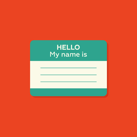 Hello my name is card, Label sticker, introduce badge welcomeのイラスト素材