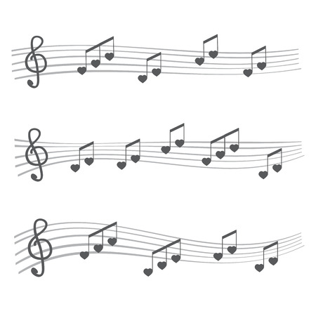 Musical notes and chords heartのイラスト素材