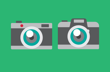 Photo camera flat vector iconsのイラスト素材