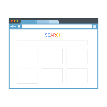 Internet browser window with search web site pageのイラスト素材