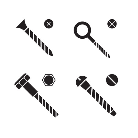 Screws, nuts and rivets iconsのイラスト素材