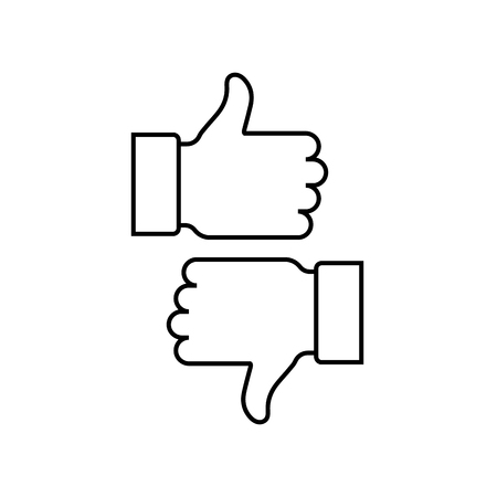Like and dislike icon, flat design vectorのイラスト素材