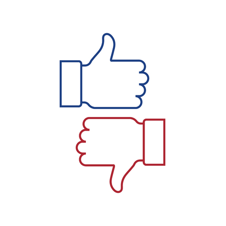 thump up and thumb down vector symbolsのイラスト素材