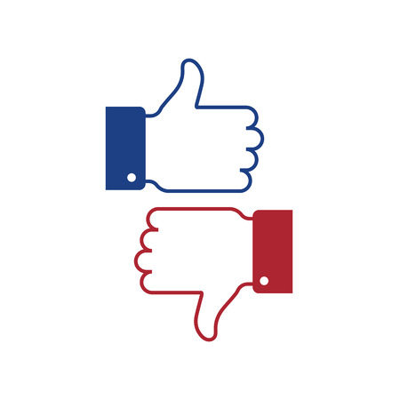 Thumb up and thumb down vectorのイラスト素材