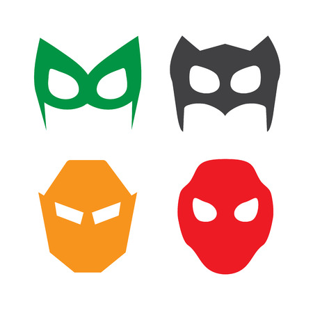 super hero masks vector illustration setのイラスト素材
