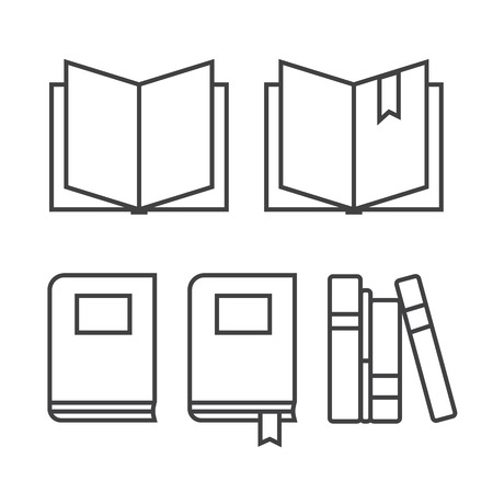 Book thin line icons. Book thin signのイラスト素材