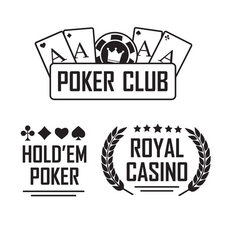 Poker club and casino vector sign set. Emblem casinoのイラスト素材