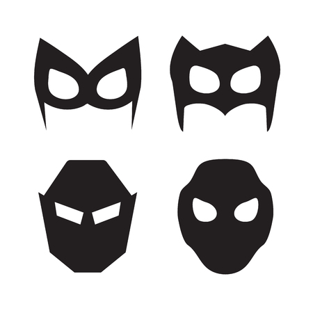Set of vector super hero masksのイラスト素材