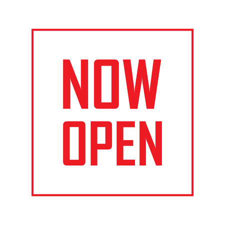 now open, red vector now open, red tag now open, background now open, illustration now open, element now open, sign now open, design now openのイラスト素材