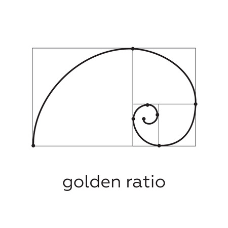 Symbol of the golden ratio tattoo black linesのイラスト素材