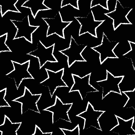 Vector illustration of hand-drawn doodle seamless pattern with stars.のイラスト素材