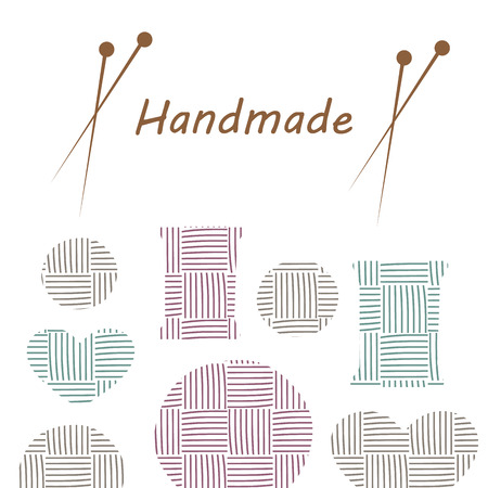 Knitting items, sewing equipment and needlework elements vectorのイラスト素材