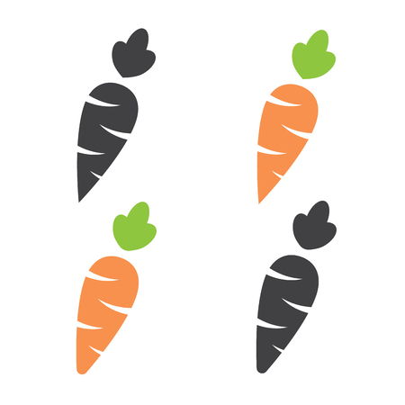 Carrot vector icon cartoon style isolated on white background. Carrot vector illustration. Carrot isolated black and color iconsのイラスト素材