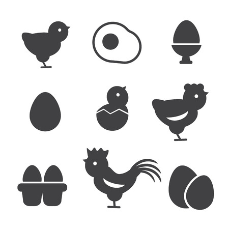 Egg vector icons. Egg food, breakfast egg, animal eggのイラスト素材
