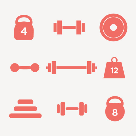 Weight icons set vector illustration eps 10 redのイラスト素材