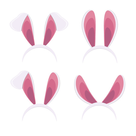 Easter masks set. Vector rabbit ears masks collection for Easter vectorのイラスト素材