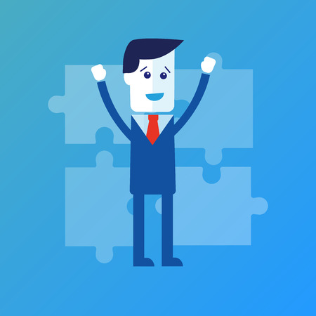 Cooperation. Business concept illustrationのイラスト素材