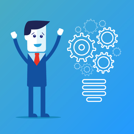 Completing Idea. Business illustrationのイラスト素材