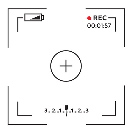 Camera viewfinder. Template focusing screen of the camera. Viewfinder camera recordingのイラスト素材
