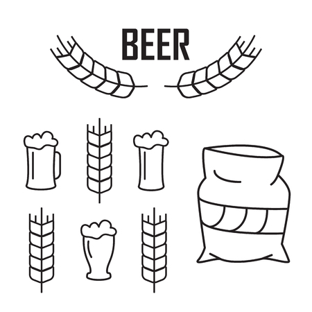 Vector elements for vintage beer festival labels and emblemsのイラスト素材
