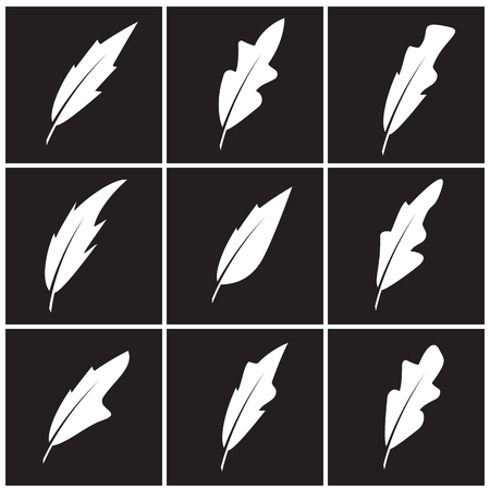 Vector feather illustration on black backgroundのイラスト素材