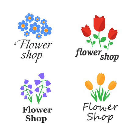 Floral design and flower shop vectorのイラスト素材