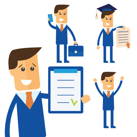Businessman isolated set illustration vectorのイラスト素材