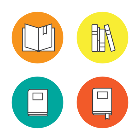 Book flat icons on color background vectorのイラスト素材