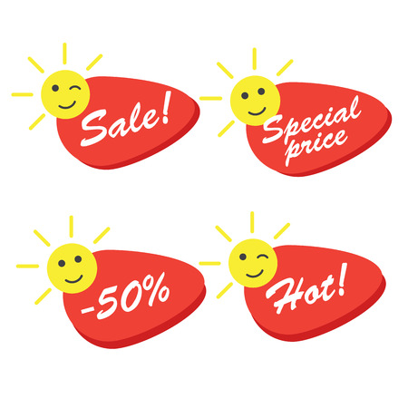 Summer sale labels promotional vectorのイラスト素材