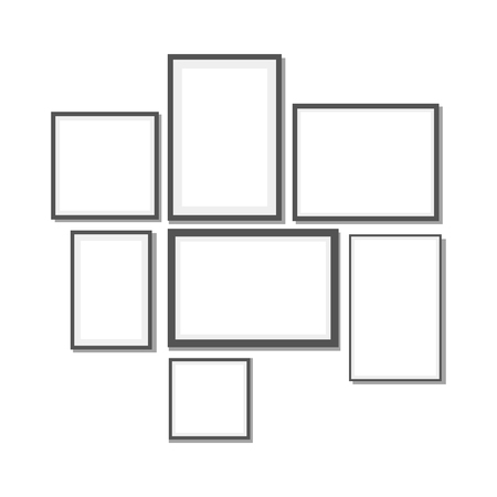 Many frame, black frame blankのイラスト素材